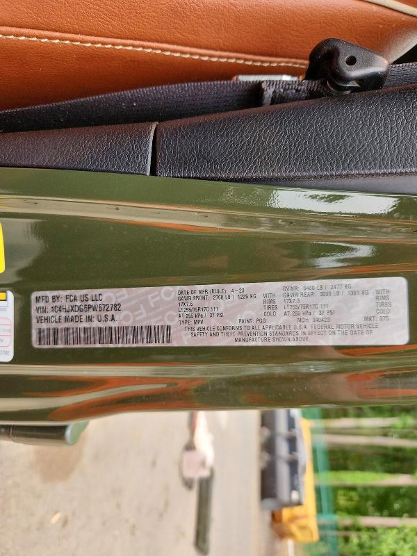 2023 Jeep Wrangler მანქანა იყიდება აუქციონზე, vin: 1C4HJXDG6PW672782, აუქციონის ნომერი: 60955966