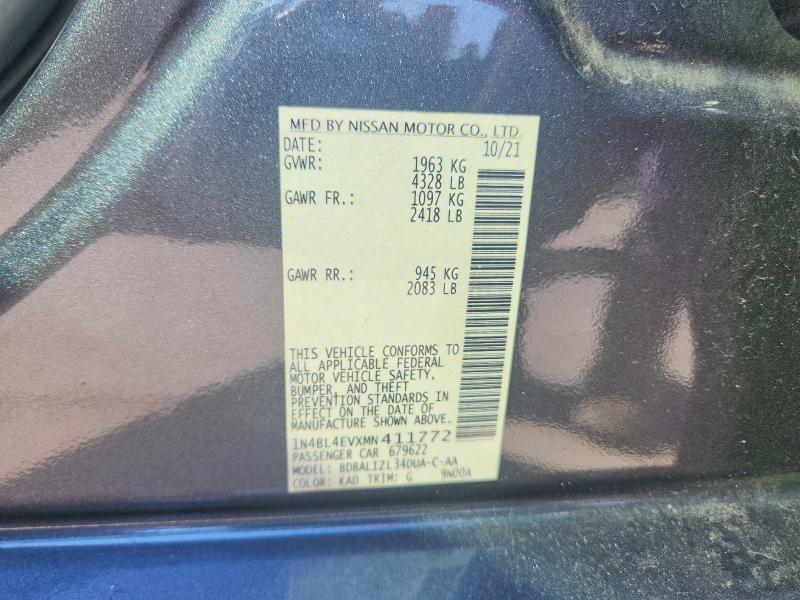 Продажа на аукционе авто 2021 Nissan Altima, vin: 1N4BL4EVXMN411772, номер лота: 60065046