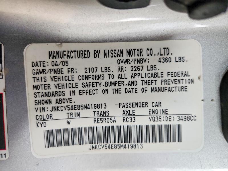 Продажа на аукционе авто 2005 Infiniti G35, vin: JNKCV54E85M419813, номер лота: 61385996