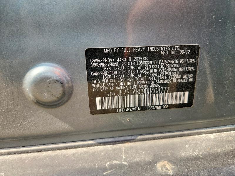 Продажа на аукционе авто 2013 Subaru Forester, vin: JF2SHABC9DH408777, номер лота: 60872396