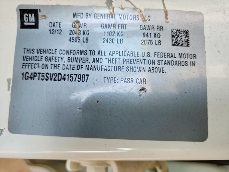 2013 Buick Verano მანქანა იყიდება აუქციონზე, vin: 1G4PT5SV2D4157907, აუქციონის ნომერი: 61530306