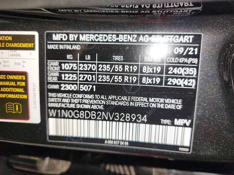 Продаж на аукціоні авто 2022 Mercedes-benz Glc, vin: W1N0G8DB2NV328934, номер лоту: 60774586