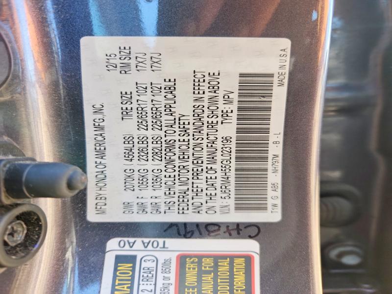 2016 Honda Cr-v მანქანა იყიდება აუქციონზე, vin: 5J6RM4H55GL023196, აუქციონის ნომერი: 85972335