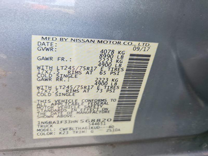 Aukcja sprzedaży 2017 Nissan Titan Xd, vin: 1N6BA1F33HN568820, numer aukcji: 61465996