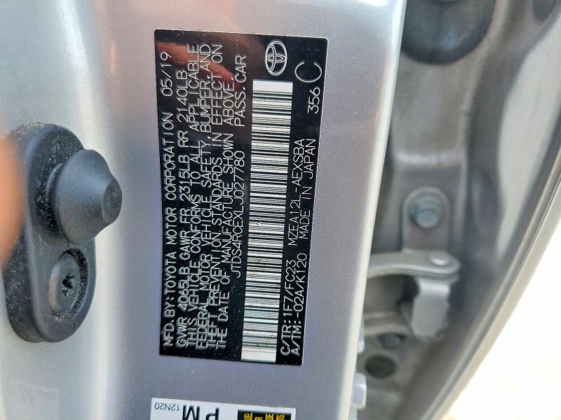 Продажа на аукционе авто 2020 Toyota Corolla, vin: JTDS4RCEXLJ027780, номер лота: 62435266