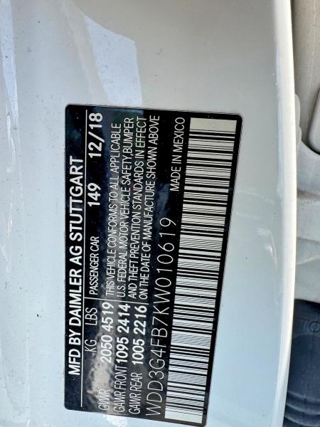 60719246 :رقم المزاد ، WDD3G4FB7KW010619 vin ، 2019 Mercedes-benz A مزاد بيع
