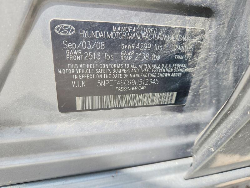 Продаж на аукціоні авто 2009 Hyundai Sonata, vin: 5NPET46C99H512345, номер лоту: 59404266