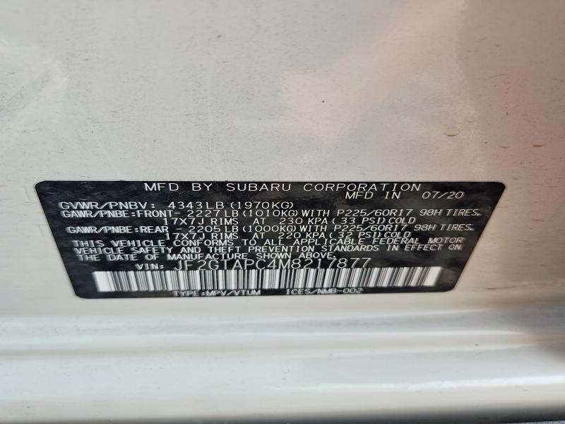 2021 Subaru Crosstrek მანქანა იყიდება აუქციონზე, vin: JF2GTAPC4M8217877, აუქციონის ნომერი: 61092856