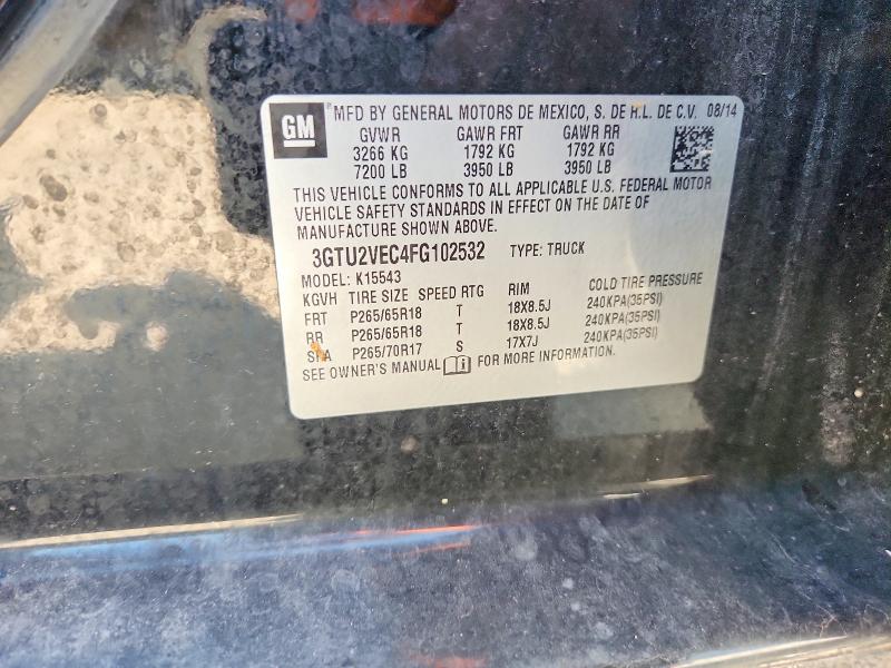 63180766 :رقم المزاد ، 3GTU2VEC4FG102532 vin ، 2015 Gmc Sierra مزاد بيع