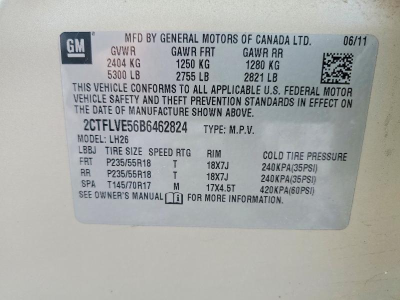 Продаж на аукціоні авто 2011 Gmc Terrain, vin: 2CTFLVE56B6462824, номер лоту: 60142626