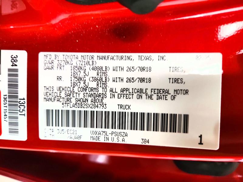 Продаж на аукціоні авто 2025 Toyota Tundra, vin: 5TFLA5DB2SX284793, номер лоту: 60304076