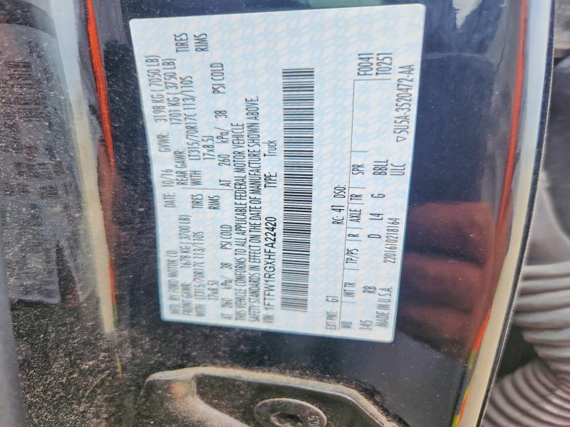 Продажа на аукционе авто 2017 Ford F150, vin: 1FTFW1RGXHFA22420, номер лота: 62286436