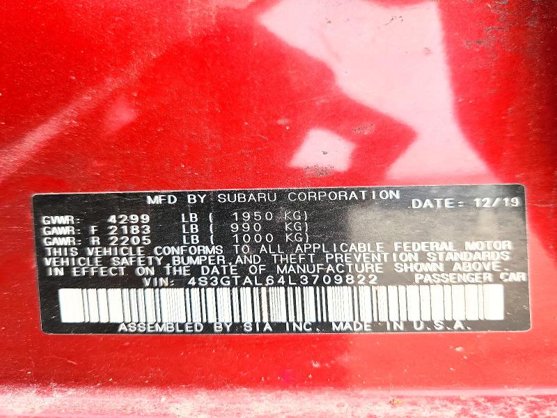 Продажа на аукционе авто 2020 Subaru Impreza, vin: 4S3GTAL64L3709822, номер лота: 61484336