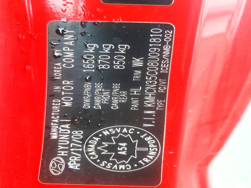 Продаж на аукціоні авто 2008 Hyundai Accent, vin: KMHCN35C08U091810, номер лоту: 62031576