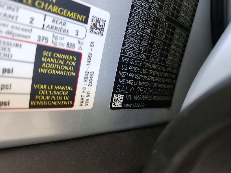 Продажа на аукционе авто 2019 Land Rover Range Rover Velar, vin: SALYL2EX3KA233453, номер лота: 60967066