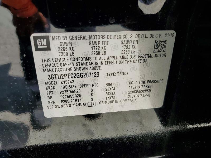 Aukcja sprzedaży 2016 Gmc Sierra, vin: 3GTU2PEC2GG207129, numer aukcji: 61134936