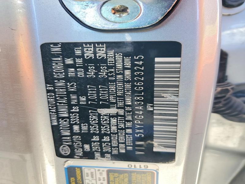 Продаж на аукціоні авто 2020 Kia Sorento, vin: 5XYPG4A38LG623245, номер лоту: 60019156