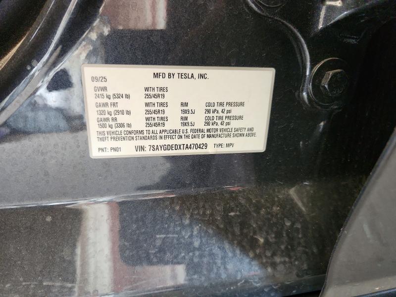 Продажа на аукционе авто 2026 Tesla Model Y, vin: 7SAYGDEDXTA470429, номер лота: 63172446