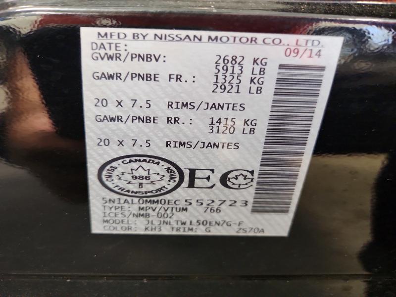 Aukcja sprzedaży 2014 Infiniti Qx60, vin: 5N1AL0MM0EC552723, numer aukcji: 60774436