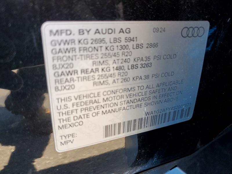 Aukcja sprzedaży 2025 Audi Q5 E, vin: WA1G2AFY4S2007871, numer aukcji: 61070016