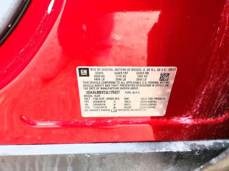 62677266 :رقم المزاد ، 3GKALMEV7JL175927 vin ، 2018 Gmc Terrain مزاد بيع