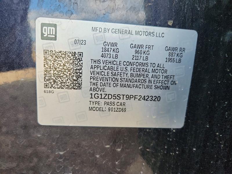 2023 Chevrolet Malibu მანქანა იყიდება აუქციონზე, vin: 1G1ZD5ST9PF242320, აუქციონის ნომერი: 61802276