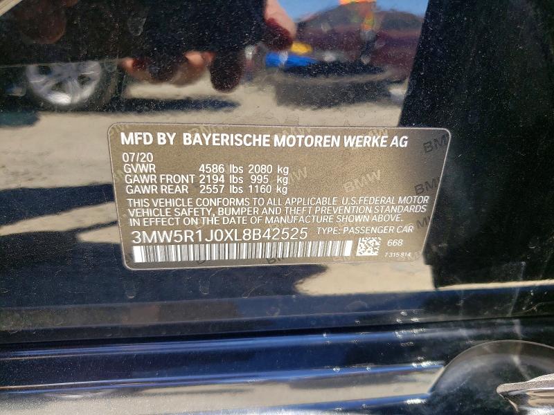 Продажа на аукционе авто 2020 Bmw 330i, vin: 3MW5R1J0XL8B42525, номер лота: 63393346