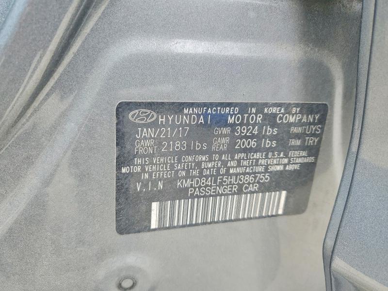61732726 :رقم المزاد ، KMHD84LF5HU386755 vin ، 2017 Hyundai Elantra مزاد بيع