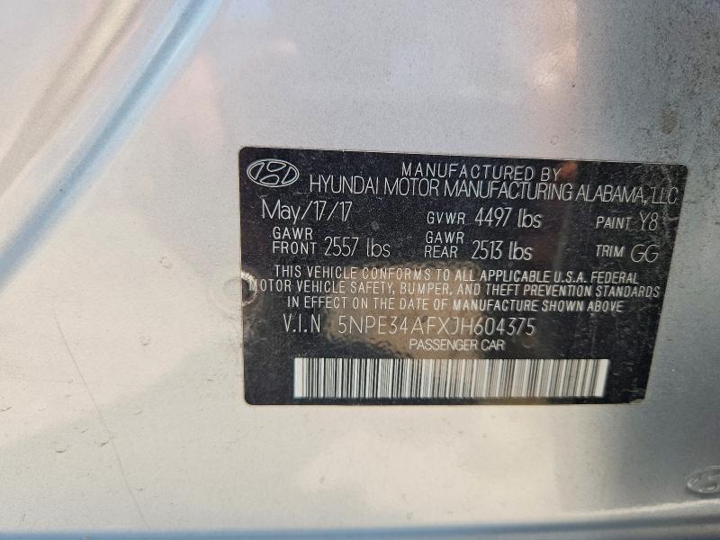 Продаж на аукціоні авто 2018 Hyundai Sonata, vin: 5NPE34AFXJH604375, номер лоту: 60965876