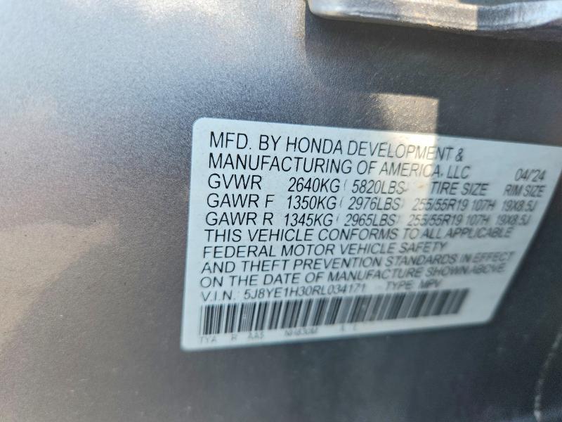 2024 Acura Mdx მანქანა იყიდება აუქციონზე, vin: 5J8YE1H30RL034171, აუქციონის ნომერი: 62630746