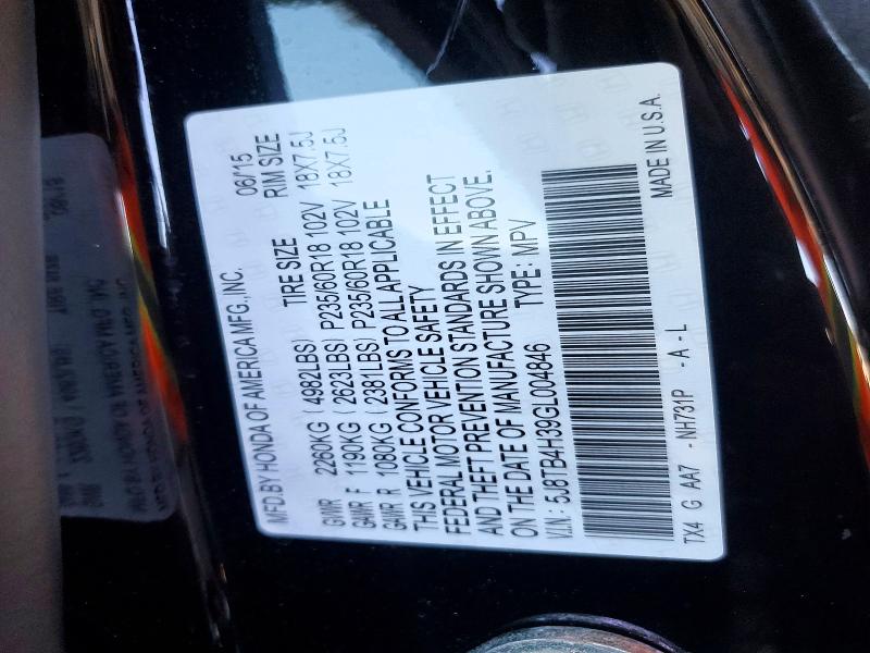 Aukcja sprzedaży 2016 Acura Rdx, vin: 5J8TB4H39GL004846, numer aukcji: 62451156