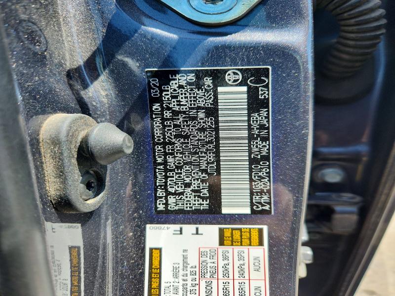2020 Toyota Prius მანქანა იყიდება აუქციონზე, vin: JTDL9RFU9L3021255, აუქციონის ნომერი: 59741106