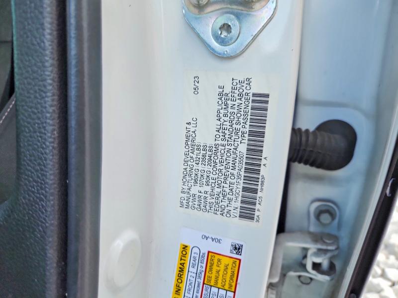 60327666 :رقم المزاد ، 1HGCY1F35PA035507 vin ، 2023 Honda Accord مزاد بيع