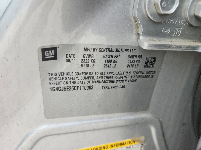 60364746 :رقم المزاد ، 1G4GJ5E35CF110003 vin ، 2012 Buick Lacrosse مزاد بيع