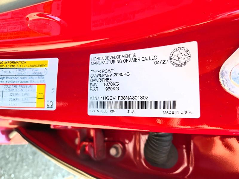 Продаж на аукціоні авто 2022 Honda Accord, vin: 1HGCV1F38NA801302, номер лоту: 85633525