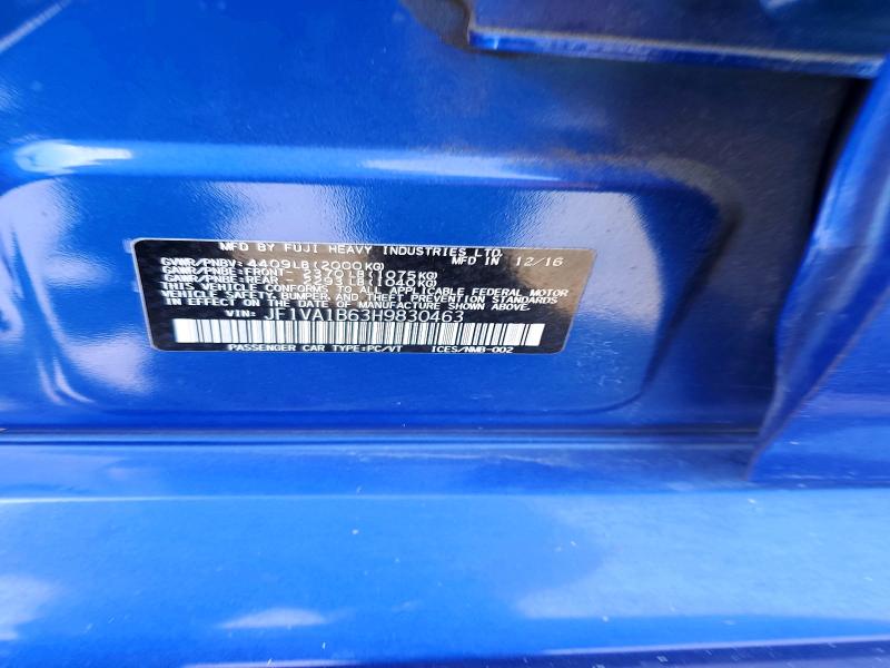 Продажа на аукционе авто 2017 Subaru Wrx, vin: JF1VA1B63H9830463, номер лота: 61518036