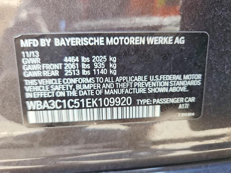 Продажа на аукционе авто 2014 Bmw 328, vin: WBA3C1C51EK109920, номер лота: 60879276