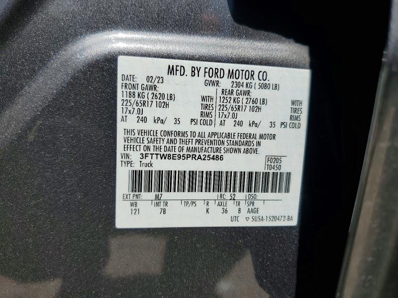 2023 Ford Maverick მანქანა იყიდება აუქციონზე, vin: 3FTTW8E95PRA25486, აუქციონის ნომერი: 61745016
