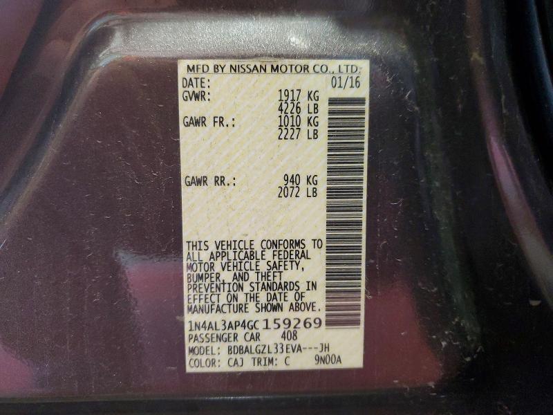 Aukcja sprzedaży 2016 Nissan Altima, vin: 1N4AL3AP4GC159269, numer aukcji: 85622425