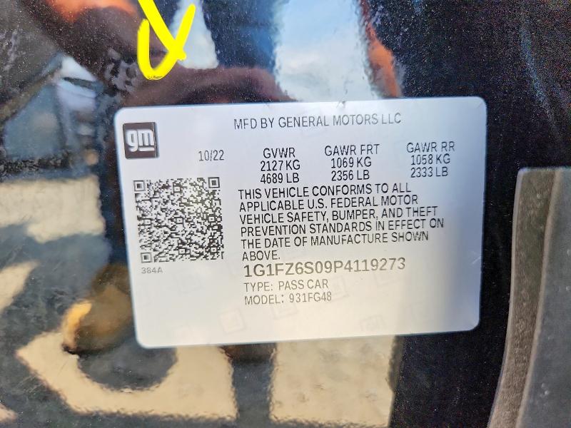 62777116 :رقم المزاد ، 1G1FZ6S09P4119273 vin ، 2023 Chevrolet Bolt Euv مزاد بيع