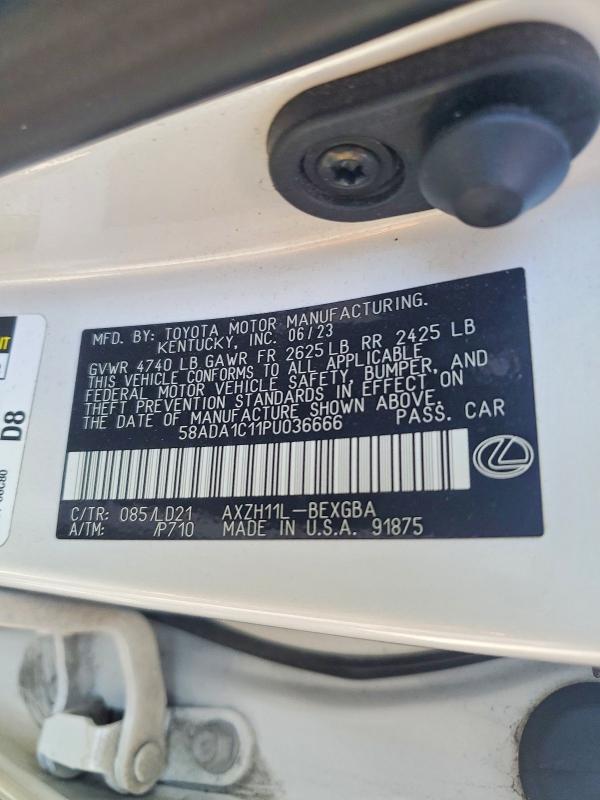 Продаж на аукціоні авто 2023 Lexus Es 300h, vin: 58ADA1C11PU036666, номер лоту: 60451576