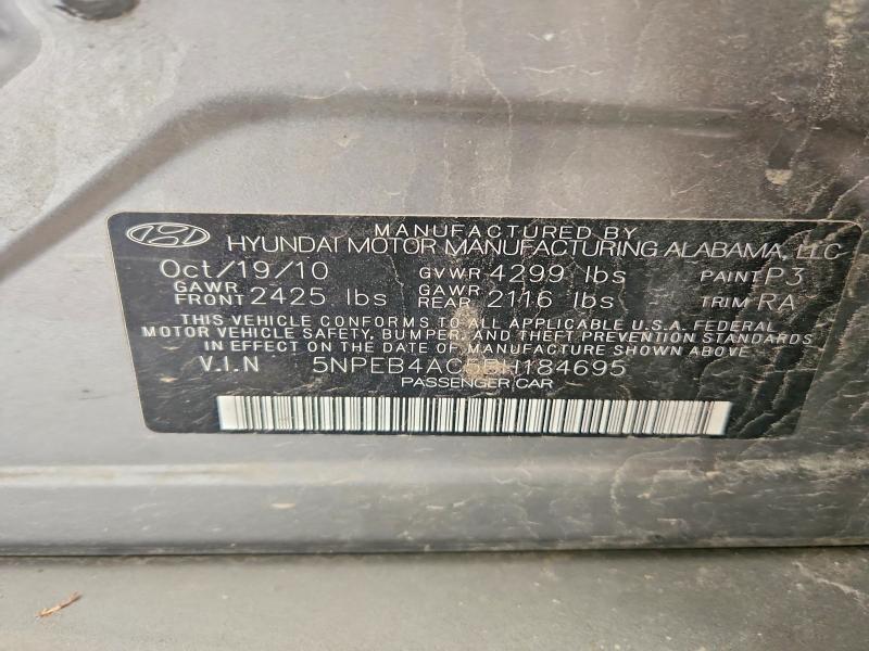 61961226 :رقم المزاد ، 5NPEB4AC5BH184695 vin ، 2011 Hyundai Sonata مزاد بيع