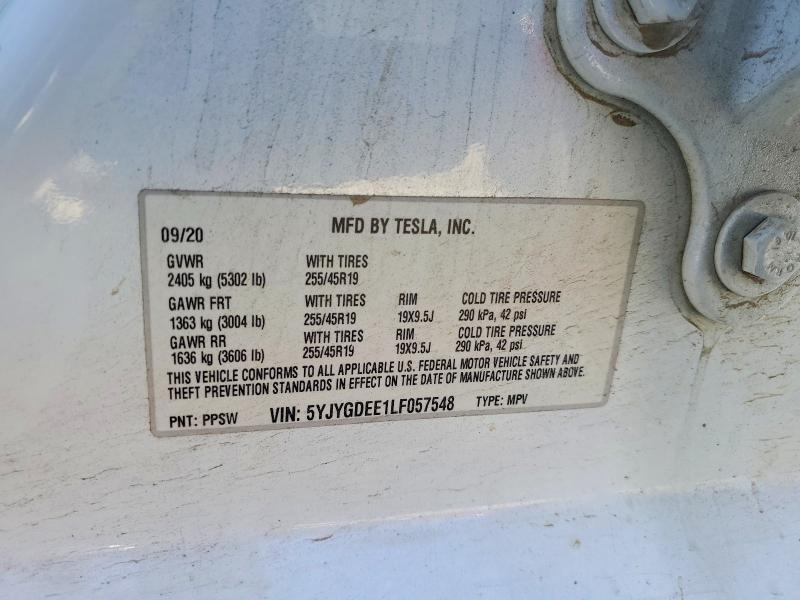 Aukcja sprzedaży 2020 Tesla Model Y, vin: 5YJYGDEE1LF057548, numer aukcji: 62887376