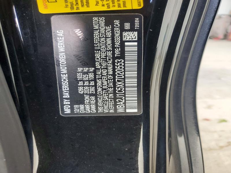 60657576 :رقم المزاد ، WBA2J1C5XK7D20553 vin ، 2019 Bmw 230i مزاد بيع