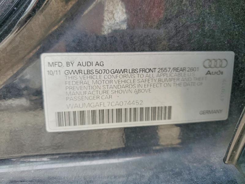 Продаж на аукціоні авто 2012 Audi S4, vin: WAUMGAFL7CA074452, номер лоту: 59707986