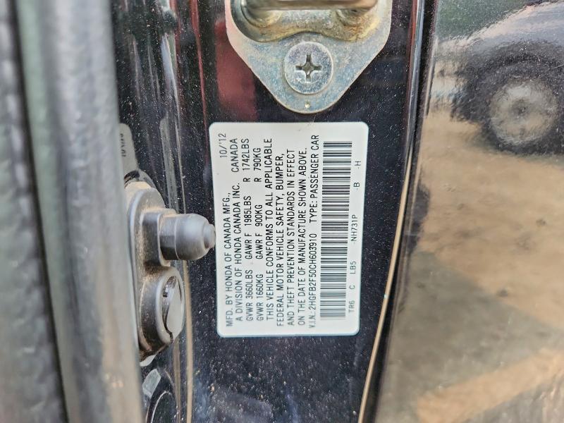 Aukcja sprzedaży 2012 Honda Civic, vin: 2HGFB2F50CH603910, numer aukcji: 61086816