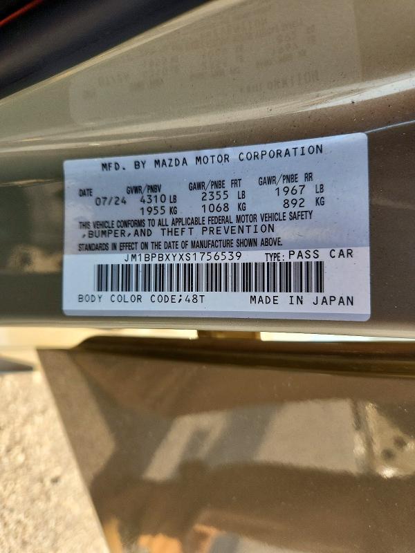 Aukcja sprzedaży 2025 Mazda 3, vin: JM1BPBXYXS1756539, numer aukcji: 62616856