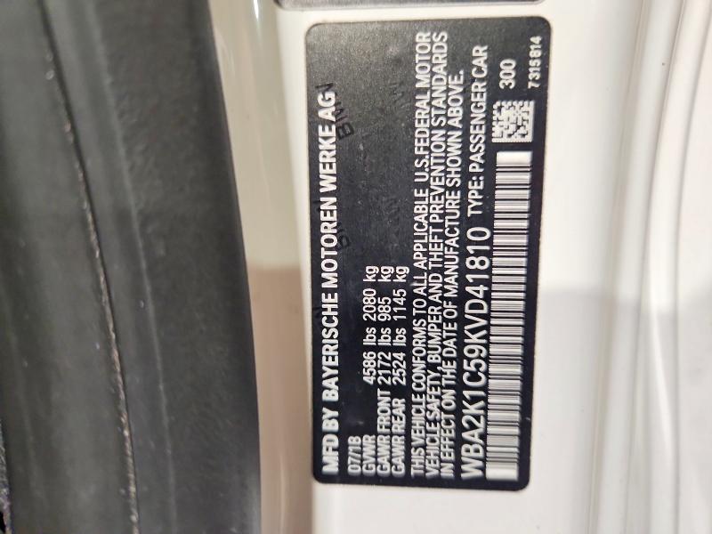 Продажа на аукционе авто 2019 Bmw 230xi, vin: WBA2K1C59KVD41810, номер лота: 59979506