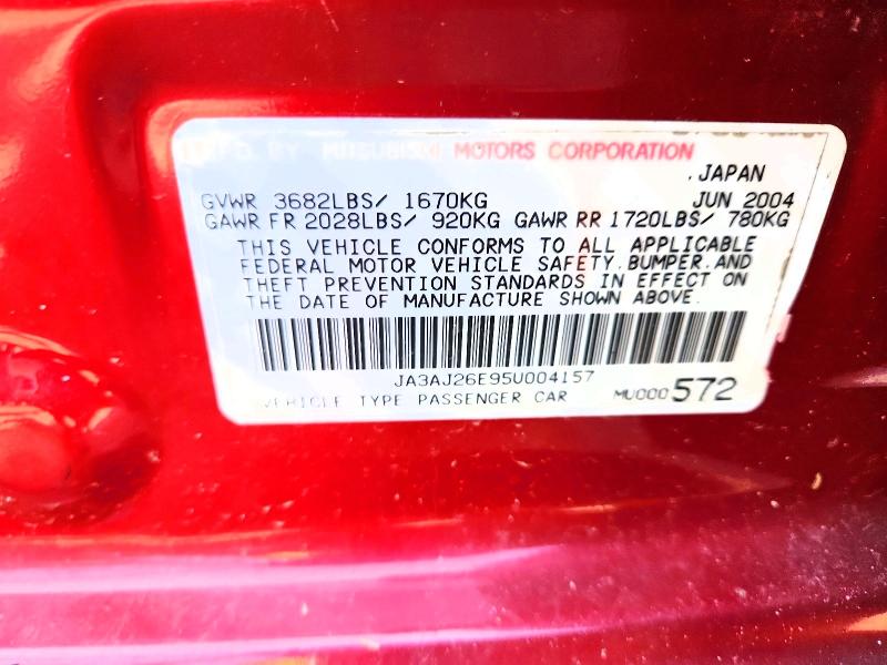 Продаж на аукціоні авто 2005 Mitsubishi Lancer, vin: JA3AJ26E95U004157, номер лоту: 62672556
