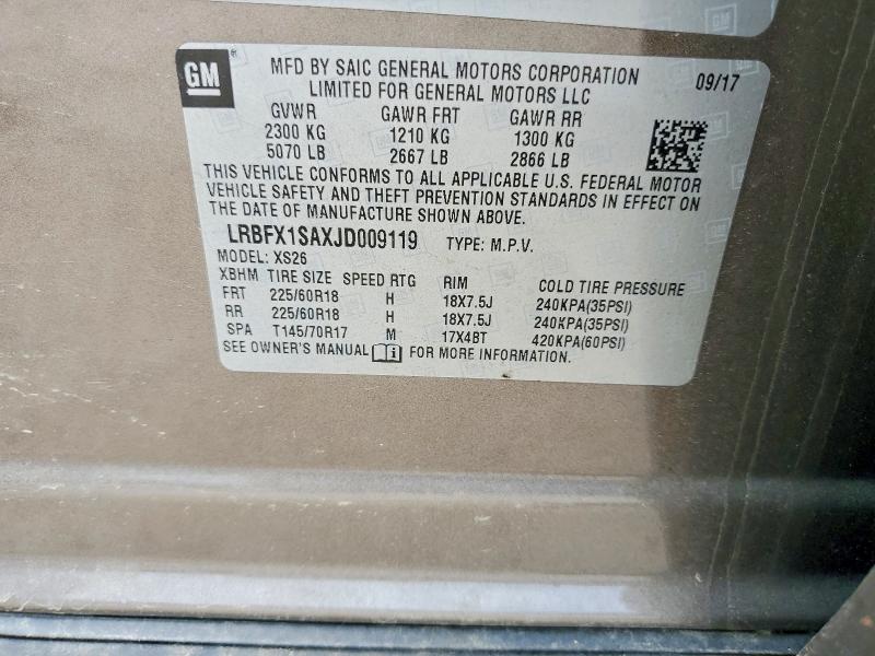 Продаж на аукціоні авто 2018 Buick Envision, vin: LRBFX1SAXJD009119, номер лоту: 59989686
